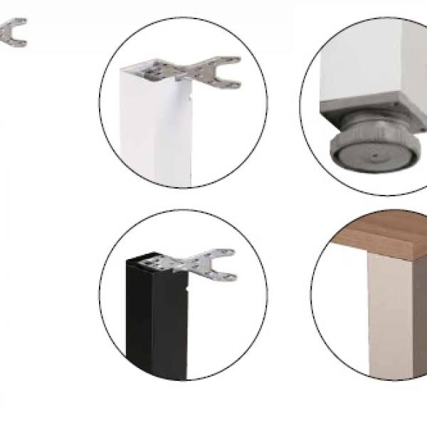 StrongLegs stolová noha TA001, 710R/80x80mm, černá mat