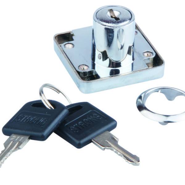 StrongLocks Zásuvkový zámek chrom - stejné kombinace + kovový protikus