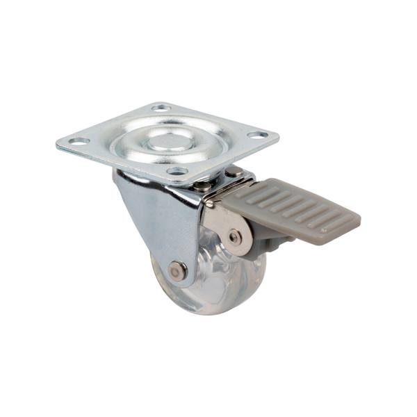 StrongCastors Kolečko TOP-E, průměr 35 mm, transparentní tmavá, s brzdou