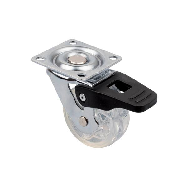 StrongCastors Kolečko TOP, průměr 50 mm, transparentní čirá, s brzdou