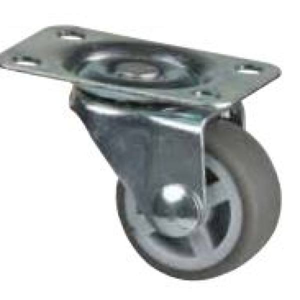 StrongCastors Kolečko 30 mm, šedé, otočné, měkčený běhoun