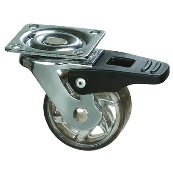 StrongCastors Kolečko TOP, průměr 50 mm, transparentní tmavá, s brzdou
