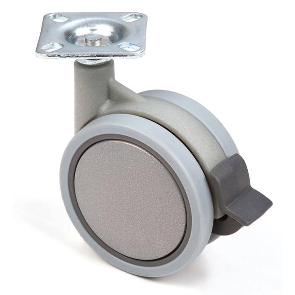 StrongCastors Kolečko 75 mm s měkčeným běhounem a brzdou