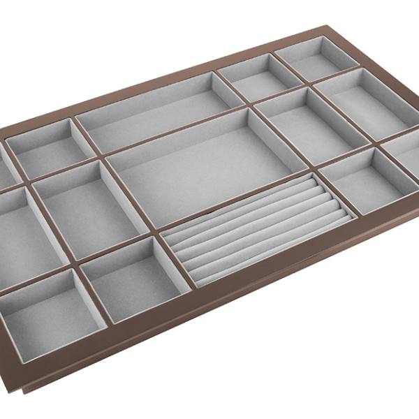 StrongWire organizér na šperky s rámem a tlumeným výsuvem, 800 mm, hnědý
