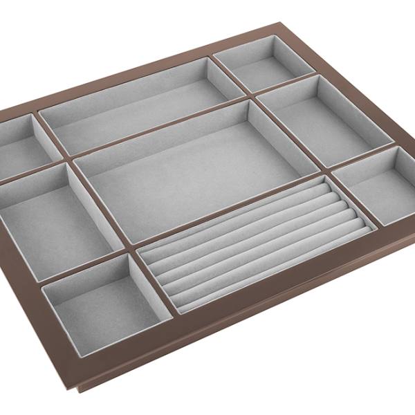 StrongWire organizér na šperky s rámem a tlumeným výsuvem, 600 mm, hnědý