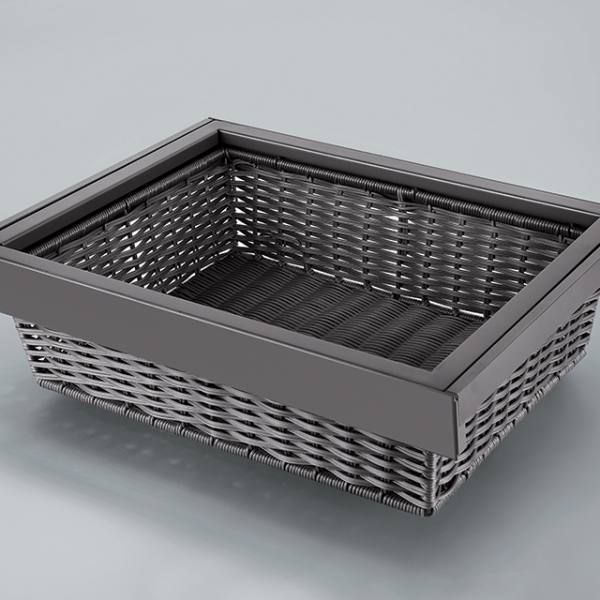 StrongWire proutěný koš s rámem a tlumeným výsuvem, 900mm, hnědý