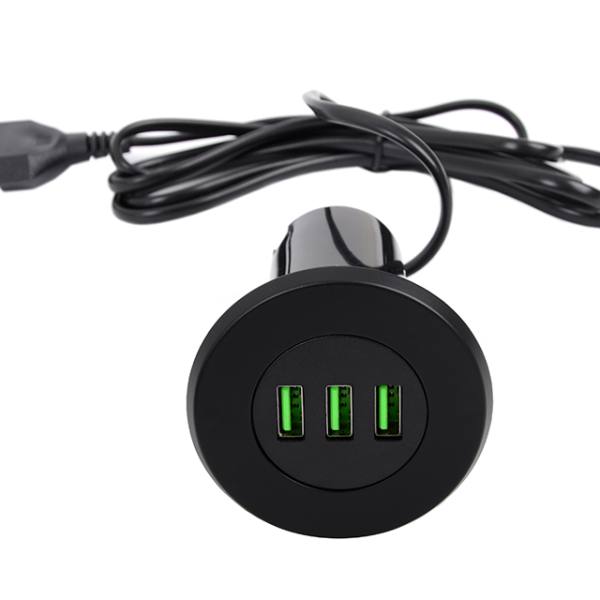 StrongPower USB nabíječka, 3x nabíjecí výstupy, černá