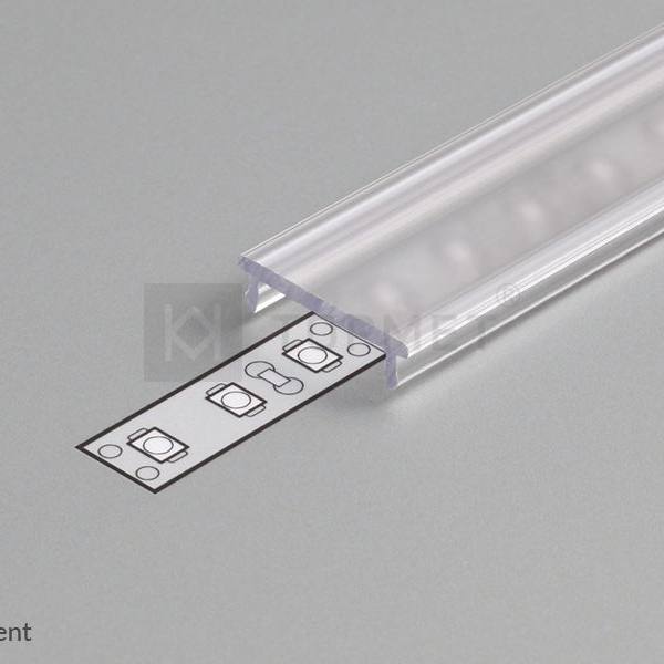 StrongLumio krycí lišta C k LED profilům naklapávací průsvitná 2000mm