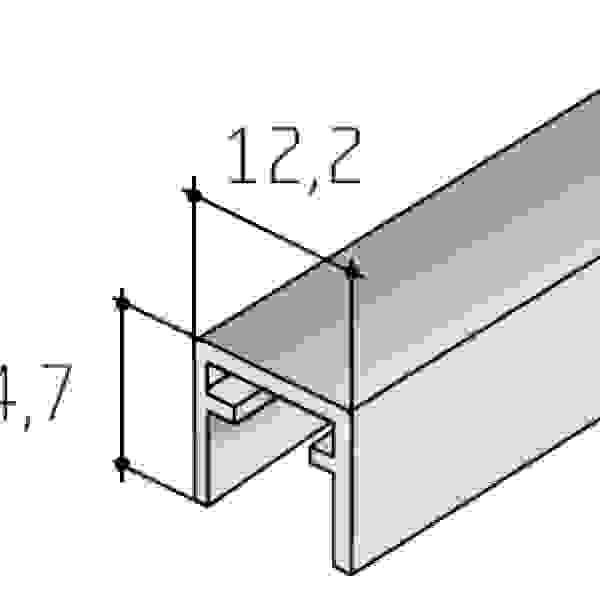 H60/35 Surový hliník lišta 2 m horní AL
