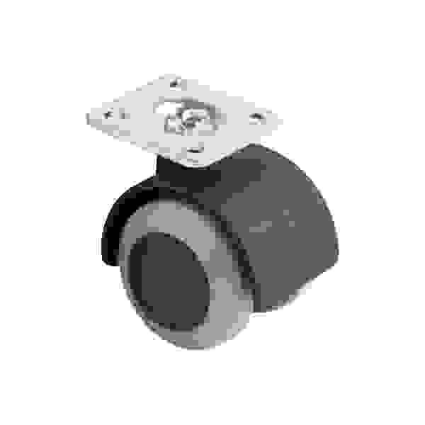 StrongCastors Kolečko s měkčeným běhounem, průměr 40, šedé, s plotničkou