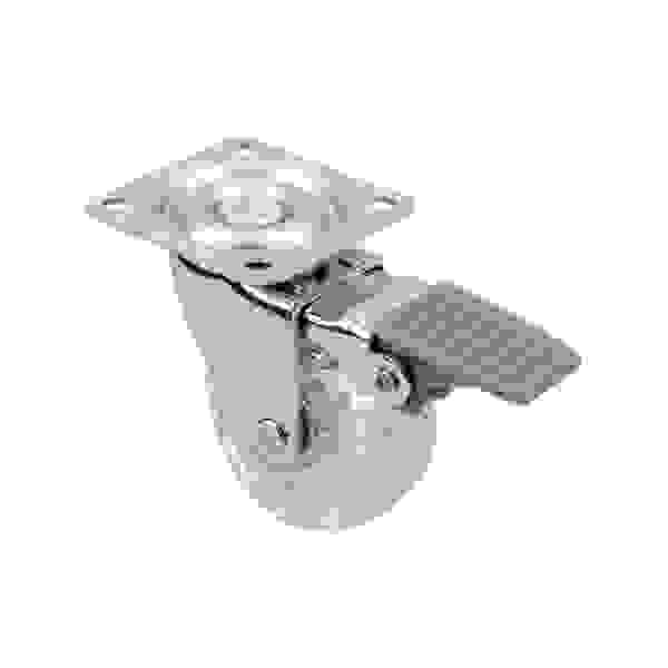 StrongCastors Kolečko TOP-E, průměr 50 mm, transparentní čirá, s brzdou
