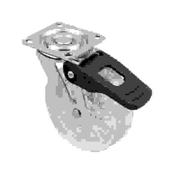 StrongCastors Kolečko TOP, průměr 75 mm, transparentní čirá, s brzdou