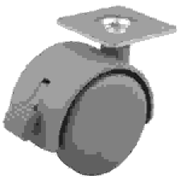 StrongCastors Kolečko 40 mm, šedé, plotnička, brzda