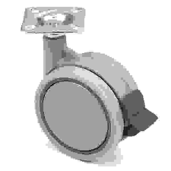 StrongCastors Kolečko 75 mm s měkčeným běhounem a brzdou