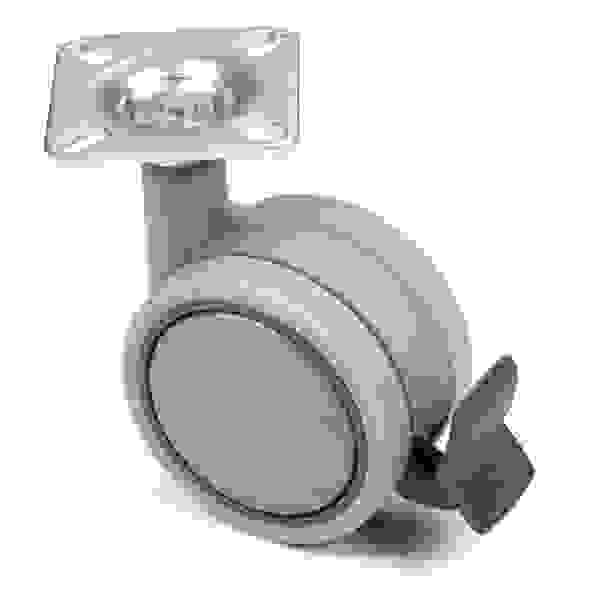 StrongCastors Kolečko 60 mm s měkčeným běhounem a brzdou