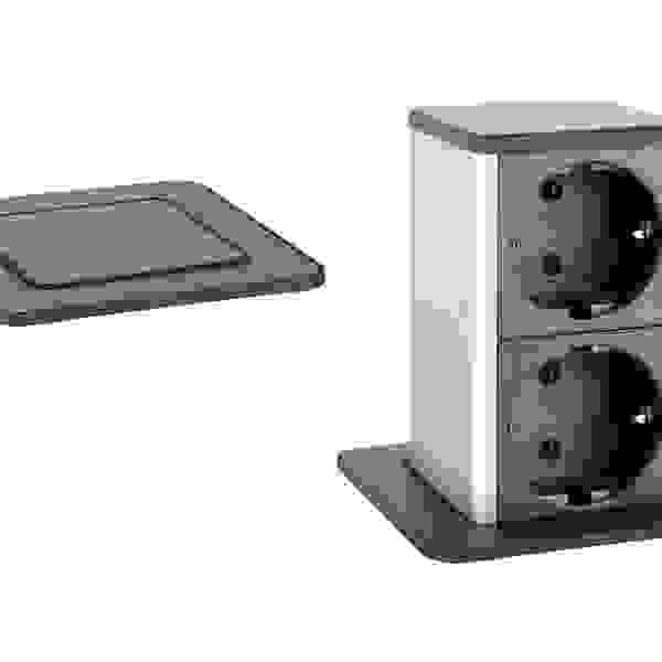 StrongPower PowerUp zásuvka, 2x230V, Černá, Schuko