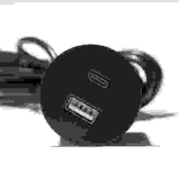 VersaPick, 1x USB A/C, kulatý, černý mat